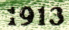 Nicaragua stamps 1914 surcharge Locomotive 2 centavos on 1 centavo : Broken first '1' in '1913'